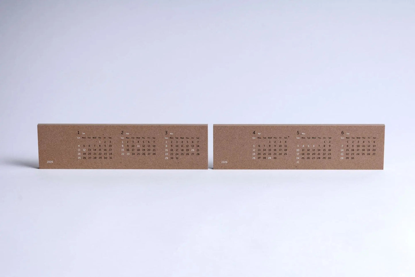 Two calendars placed side by side